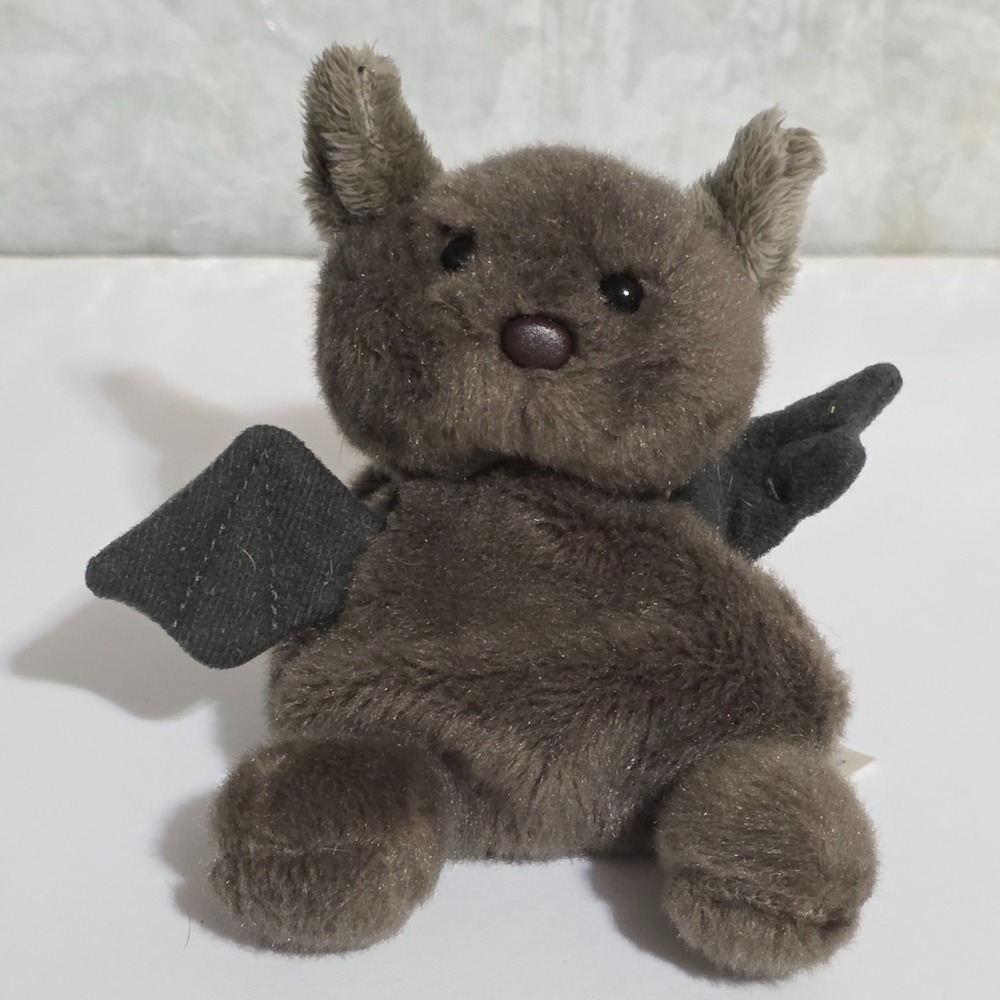 Aurora World Palm Pals Luna Bat Halloween Bean Bag Plush 5" Soft Gray 2023